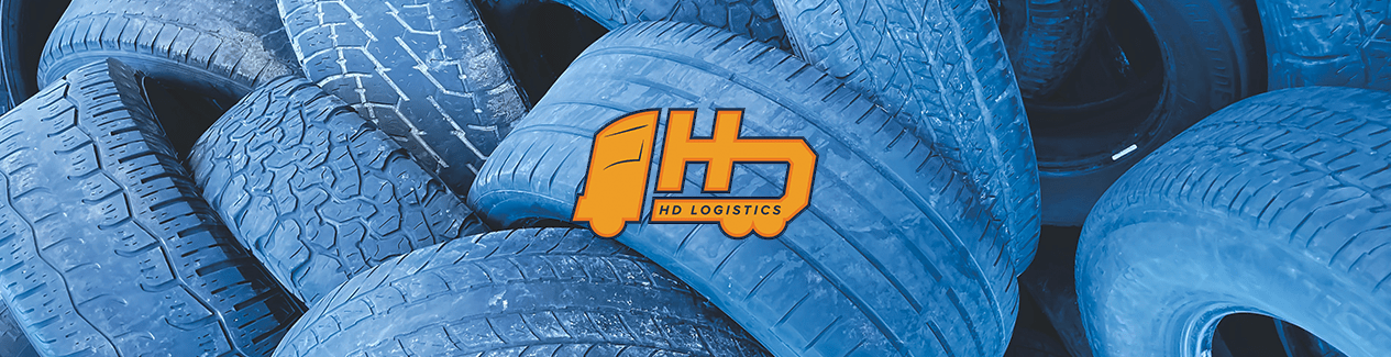 HD Logistics case study banner: the HD Logistics logo over blue tyres